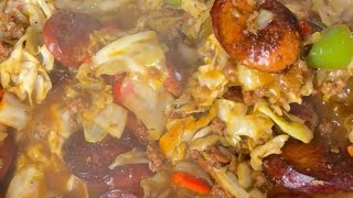 I Made the BEST DIRTY CABBAGE! Smoked Sausage, Bacon & Ground Beef | Southern Comfort Food