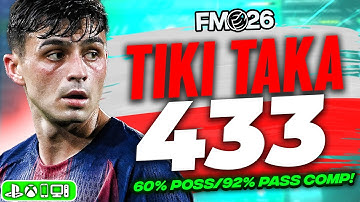 The BEST Tiki Taka 433 FM26 Tactic! 60% Poss + 92% Pass Comp!