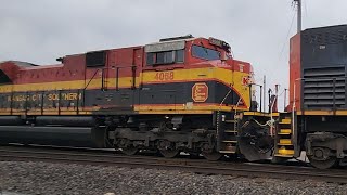 KCS/CPKC 4068 trails on northbound mixed train in Ladysmith wi with @Xalenstrainvideos 5/4/24