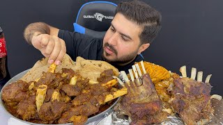 Asmr Eating Spicy Mutton Curry With Romali Roti Whole Chicken Curry Raosted Mutton Chops Mukbang
