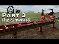 Part 3 - Concrete Pier Foundation for our WoodMizer LX25 Sawmill: Wood Beams and Setting the Sawmill