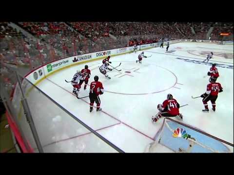 Brian Boyle goal. NY Rangers vs Ottawa Senators. 4/16/12 NHL Hockey