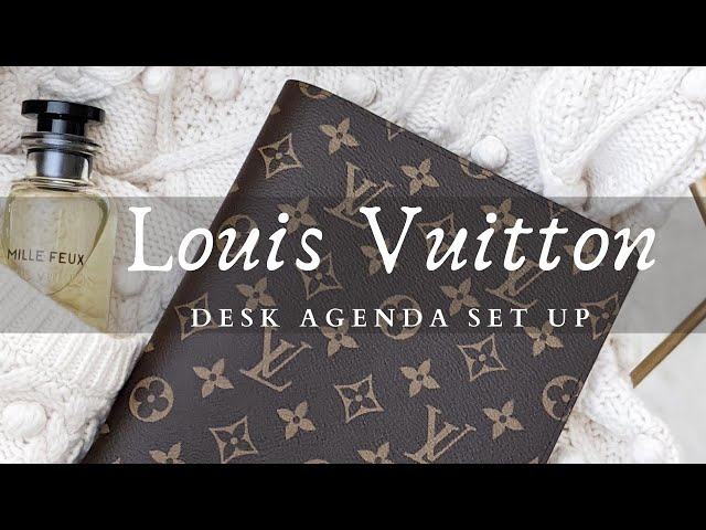 LOUIS VUITTON Monogram Desk Agenda Cover w Notebook 36457