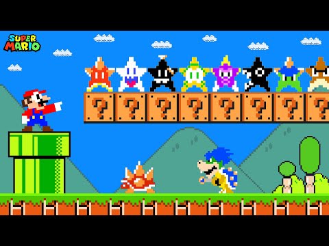 Super Mario Bros. but there are MORE Custom Stars All Enemies!...
