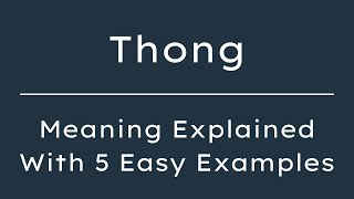 What Does Thong Mean? Thong Meaning In English With 5 Example Sentences