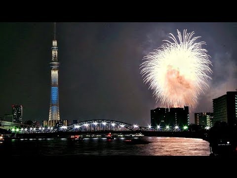 【 隅田川花火大会  ラスト フィナーレ！】 東京スカイツリー ライトアップ　Sumida River fireworks　隅田川花火