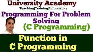 PPS64:Function in C Programming |user defined functions in c |function declaration definition call C