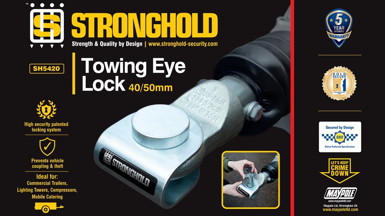 Maypole SH5420 Stronghold 40mm/50mm Towing Eye Lock Sold secure 