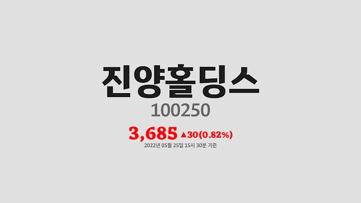 진양홀딩스주가분석(100250) 2022년 05월 25일기준