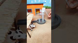 Mini Cow and mini hand pump project || house video