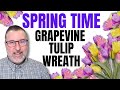 Colorful spring wreath  spring time grapevine wreath  wreath diy  easy diy  springwreath