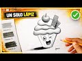 Dibuja un CUPCAKE con solo 1 Lápiz - Dibujemos juntos 
