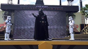 Darth Vader, Stormtroopers at Star Wars: A Galaxy Far Far Away first stage show at Walt Disney World
