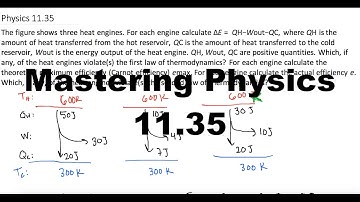Mastering Physics Solution, "The figure shows three heat engines. For each engine calculate ΔE =