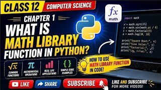 Class-12| Computer Science| Chapter -1| Math Library Function?(@EnhanceCodeLearning
