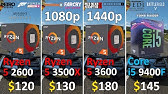 Ryzen 5 3500x Vs I3 f Vs I5 9400f Rtx 3080 And Rtx 3060 1080p Gaming Benchmarks Youtube
