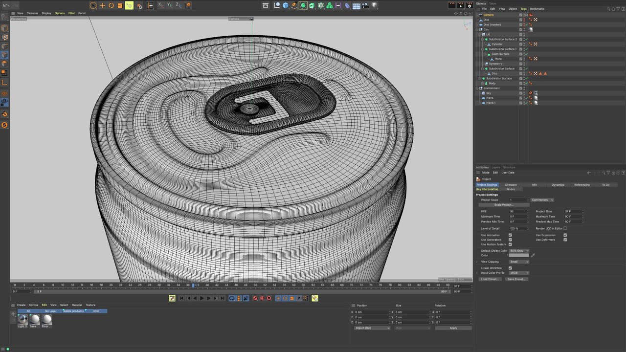 Modeling a Soda Can in Cinema 4D (my design process) - YouTube