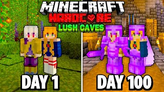 We Survived 100 Days in a LUSH CAVES ONLY WORLD in Hardcore Minecraft.. Here&#39;s What Happened..