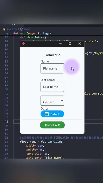 Formulário com Python Flet #codigos #pythonbr #flet #framework # ...