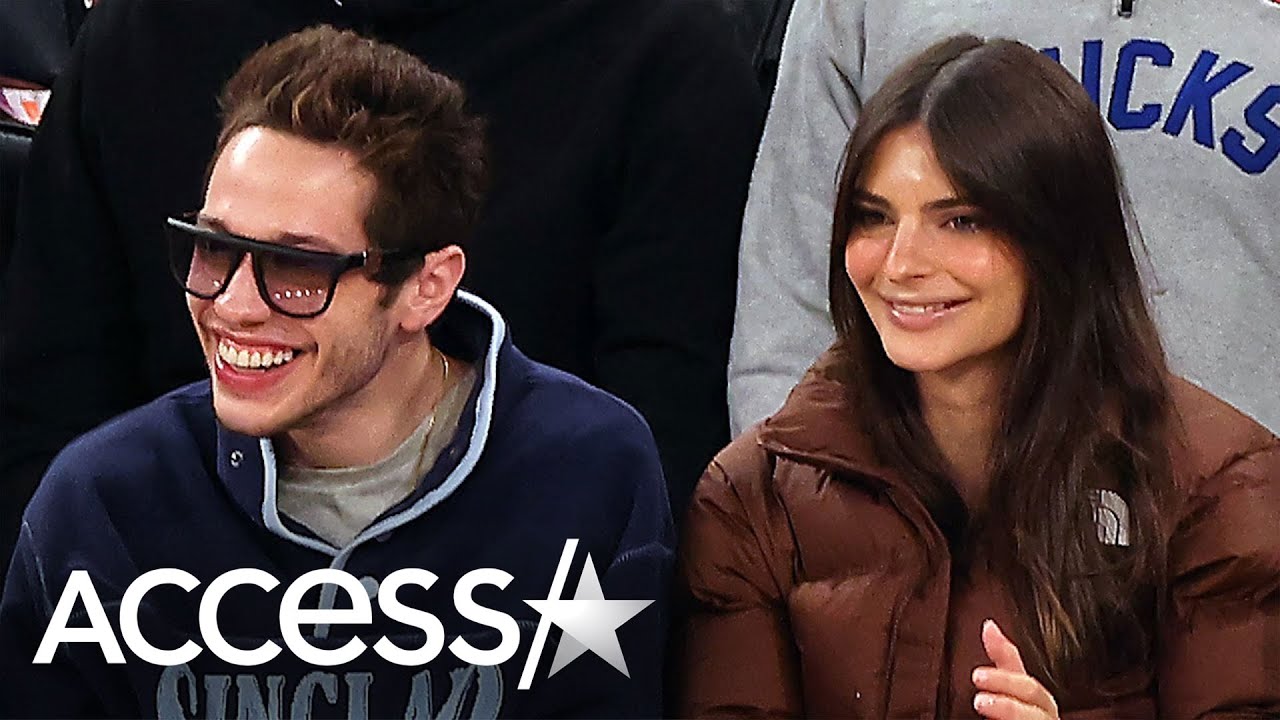 Pete Davidson & Emily Ratajkowski Laugh Together at Knicks Game