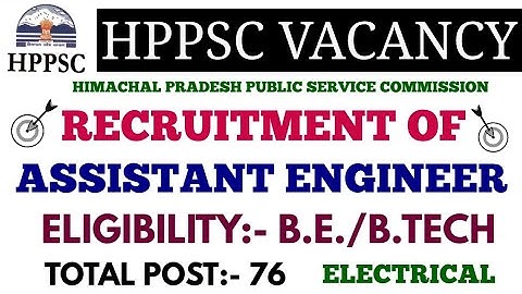 HPPSC RECRUITMENT OF ASSISTANT ENGINEER