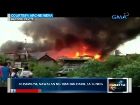 Saksi: 80 pamilya sa Bacoor, Cavite, nawalan ng tirahan sa sunog