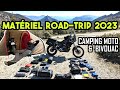 Matriel road trip moto et camping ou bivouac  dition 2023  checklist de voyage  moto