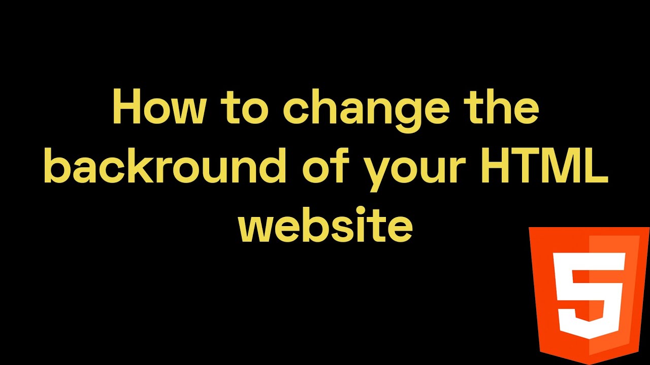 How to change the background color of your HTML website - YouTube