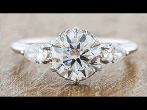 Anani: Tree Bark Textured Diamond Engagement Ring