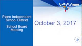 School Board Meeting - October 3, 2017