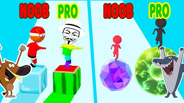 Perfect Level #27 NOOB VS PRO VS HACKER in Cube Surfer, Stack Rider -game android ios Zig vs Sharko