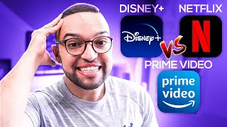 DISNEY+ vs NETFLIX vs PRIME VIDEO | qual é o MELHOR dos 3? COMPARATIVO!