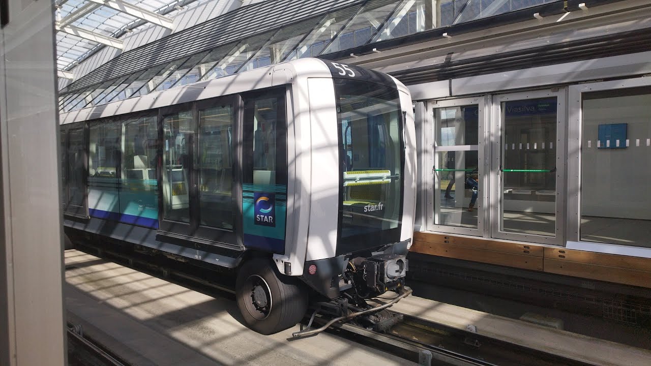 Métro de Rennes Ligne B Siemens CityVal n°55 entre Cesson-Viasilva et ...