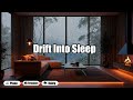Rainstorm Night Ambience with Relaxing Piano Music and Cozy Fireplace for Sleep