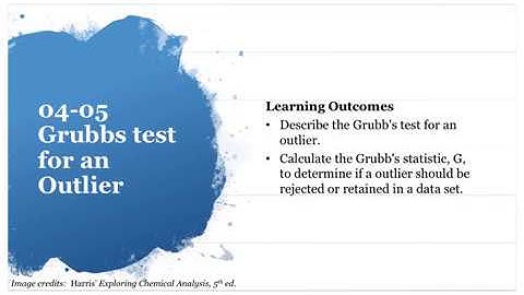 CHE 226 Chapter 04-05 Grubbs Test for an Outlier