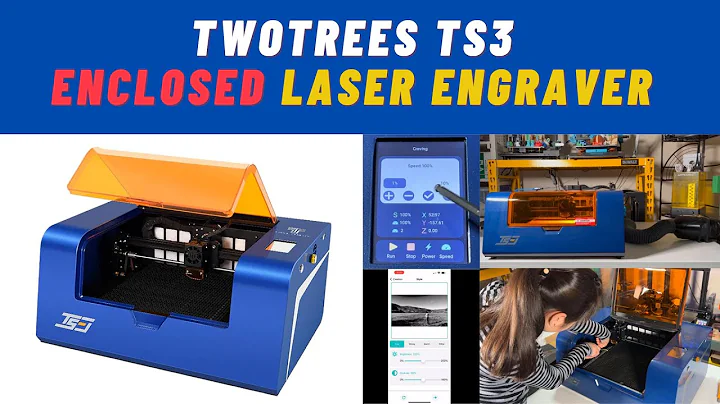TwoTrees TS3 Enclosed Laser Engraver, metal enclosure, honeycomb bed, air filter, exhaust fan duct