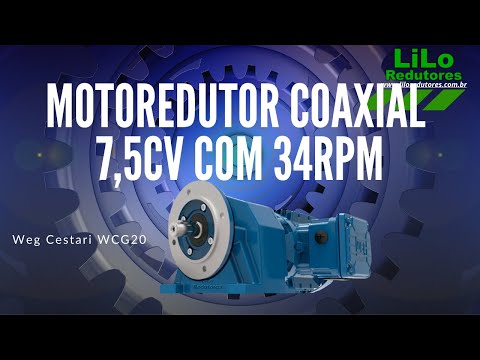 Motoredutor Coaxial com motor de 7,5cv e 34rpm Weg Cestari WCG20 Trifásico F LiLo Redutores