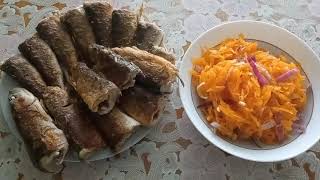 Хариус жареный на сковороде.