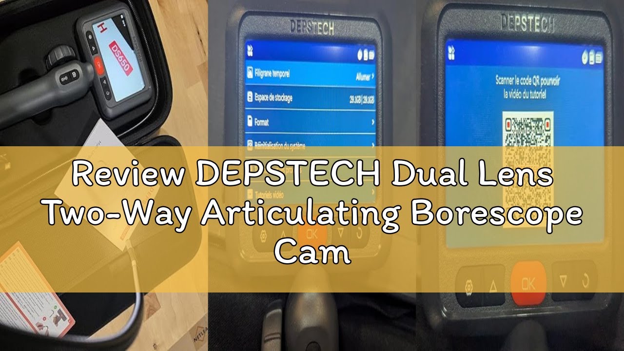 Review DEPSTECH Dual Lens Two-Way Articulating Borescope Camera with Light, 4.5" Screen and 5FT Flex