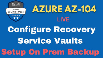 How to configure Azure Recovery Service vaults! Setup On-Prem Backup step by step guide! Az-104