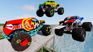 Hot Wheels Monster Trucks Racing, Jumps, and Crazy Crashes BeamNG Random