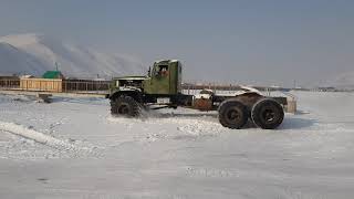 KRAZ255 6X6  Video recorded in Mongolia