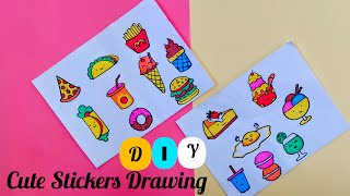 DIY Homemade Stickers Drawing / How to draw cute stickers at home ...