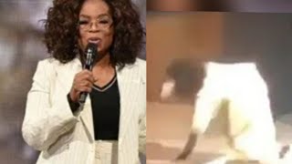 Oprah Winfrey falls on stage