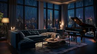 Cityscape Rain & Piano | Create Your Perfect Cozy Nighttime Haven | Relaxing City Rain at Night