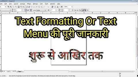 Character Formatting In CorelDraw