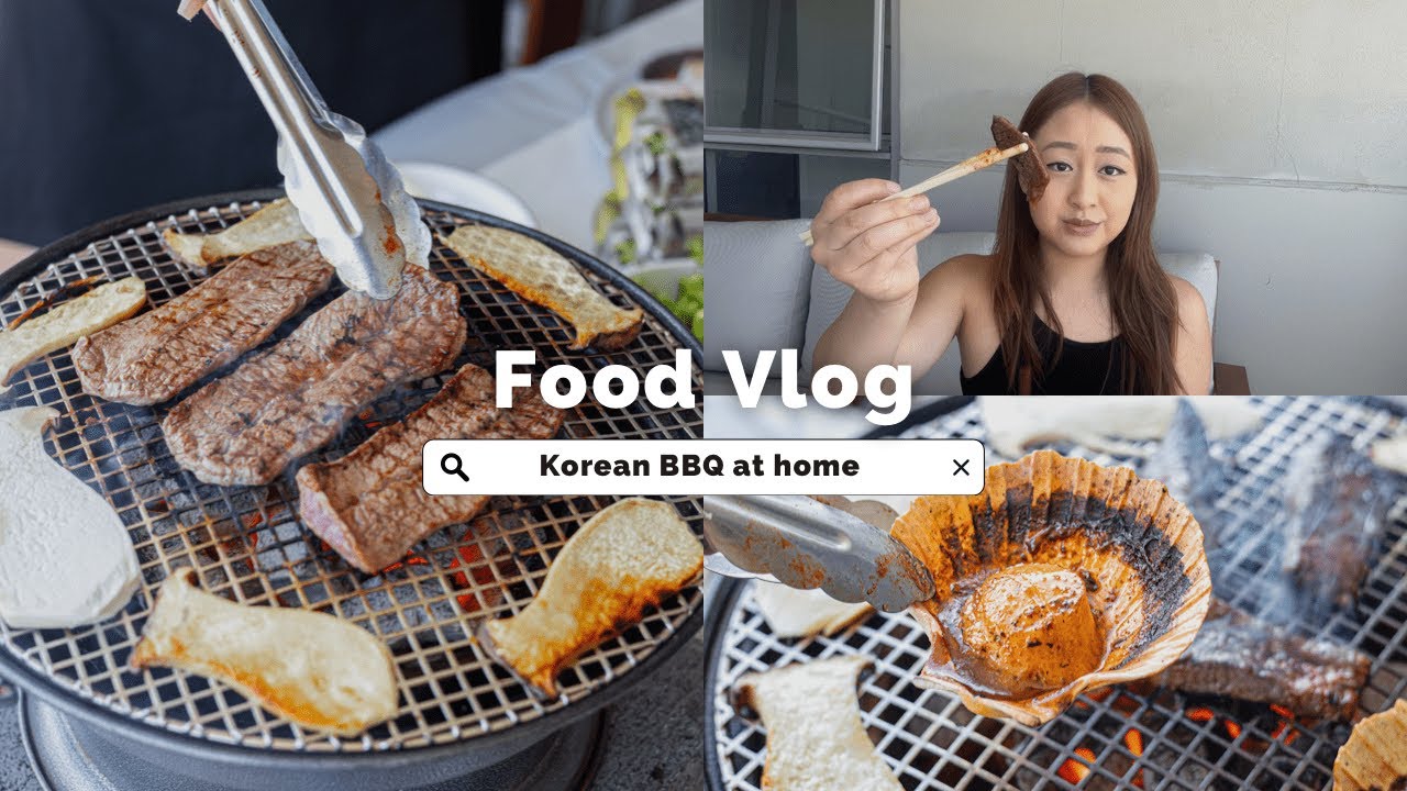 Korean BBQ at home with charcoal grill / Marbled meat, scallops and bao  with Sear Fusion Home Dining 