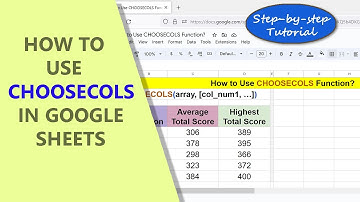 Google Sheets | CHOOSECOLS | Function | Example | Extract Column Data | Spreadsheet | Tutorial