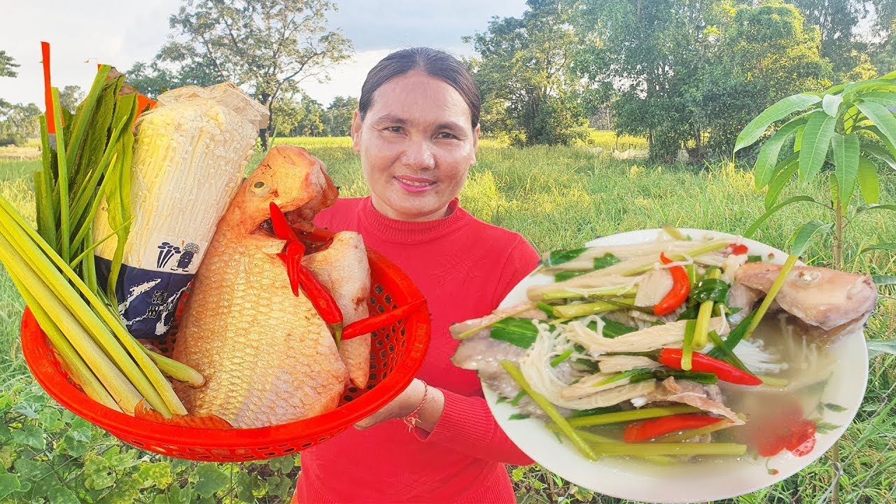 Red fish soup with Mushroom recipe | Rural Cooking Life