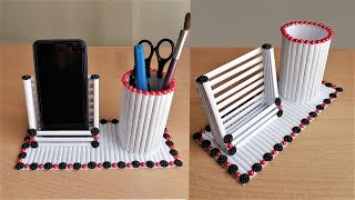 Kağıttan Masaüstü Kalemlik ve Telefon Tutacağı Nasıl Yapılır ? Paper Pen Holder